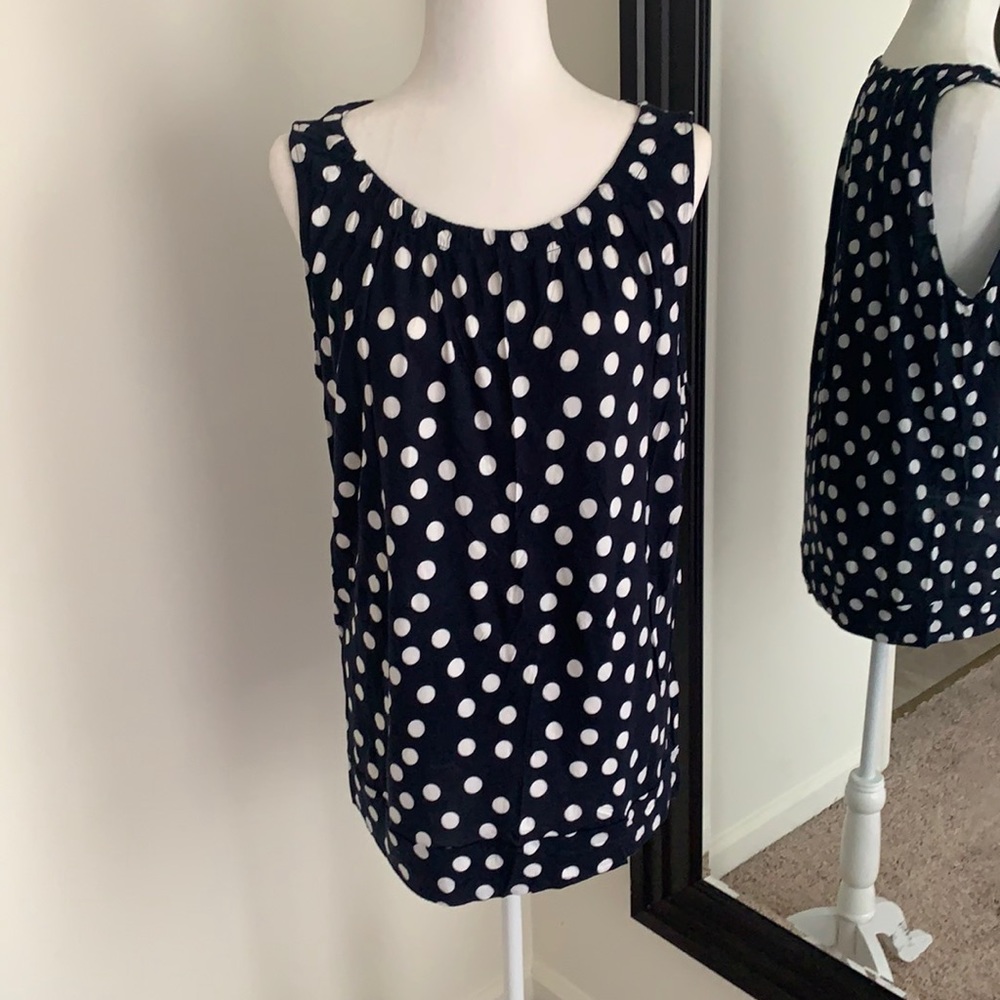 Loft Navy Polkadot top